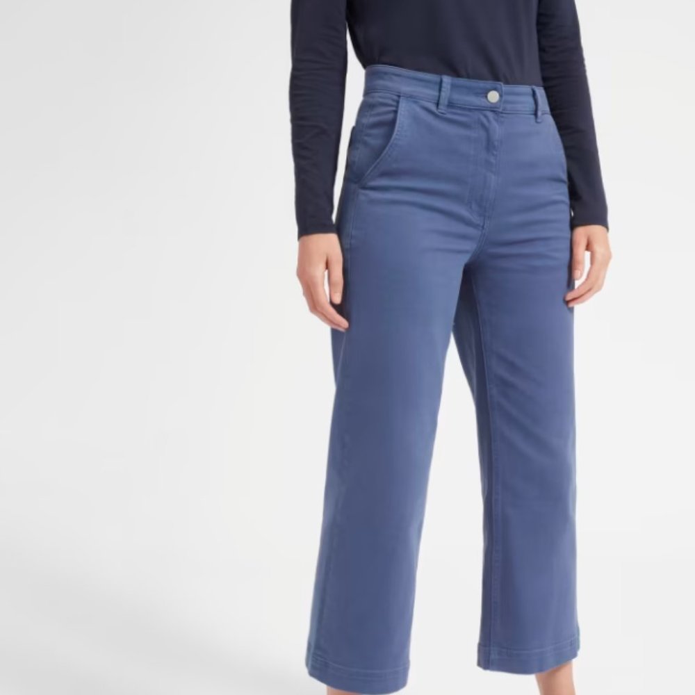 Everlane The Wide-Leg Crop Pant Mid Blue: Size 8